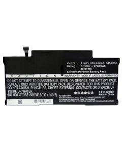 A1369 / A1466 batteri til Apple MacBook Air (Kompatibelt)