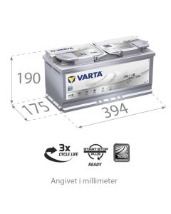 Varta H15 - 12V 105Ah (Start-Stop bilbatteri)