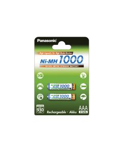 Panasonic 1000 mAh AAA / Mignon (2 stk.) Genopladelige batterier