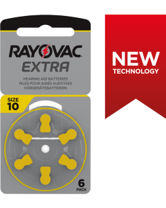 Rayovac Extra 10 (6 stk.) Høreapparatbatterier - 0 % Kviksølv