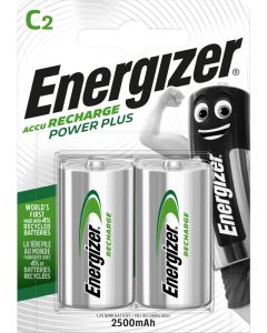 Energizer Recharge Power Plus C / NH35 2500mAh Batterier (2 Stk. Pakning)