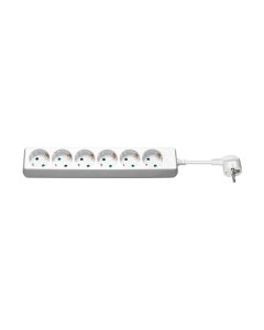 Stikdåse - 6 udtag - 1.5 m, hvid