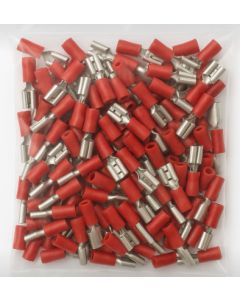 Hun TAB terminal (100 stk) - plug-in størelse: 2.8 x 0.8 mm, 10A, rød 