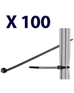 Kabel tie, vejrbestandigt nylon, sort - 200 mm , 3.6 mm (100 stk)
