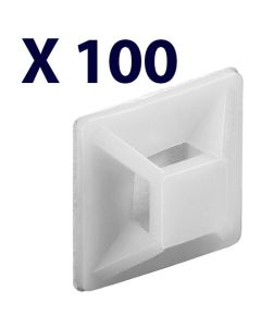 SelfAdhesive mount med eyelet, natural - for montering of kabel ties up til 3.6 mm - 100 stk.