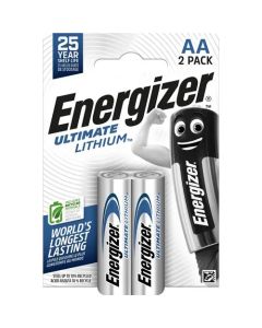 Energizer Ultimate Lithium AA / E91 / L91 Batterier (2 Stk. Pakning)