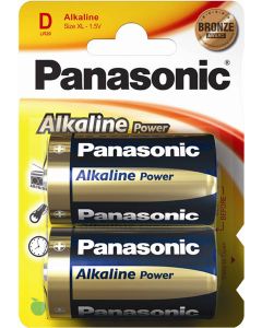Panasonic Alkaline Power D / Mono Batterier 2 Stk. Blister