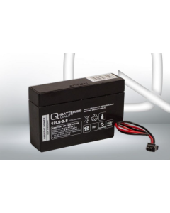 Q-Batteries 12LS-0.8 12V 0,8Ah AGM batteri med Molex 43025-0200 kabel 25cm