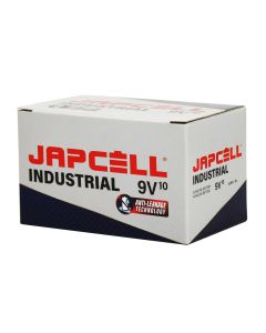Japcell 9V / 6LR61 Industrial alkaline batterier - 10 stk. pakning