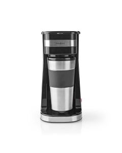 Nedis, Single-serve kaffemaskine, Dobbeltvægget rejsekrus, 0,42 l, Sort