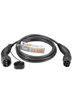 LAPP Type 2 Ladekabel til elbil - 22kW 5m, sort