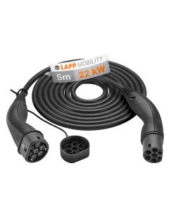 LAPP Type 2 HELIX® Ladekabel til elbil - 22kW 5m, sort