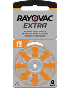 Rayovac Extra 13 (8 stk) høreapparatbatterier - 0% kviksølv