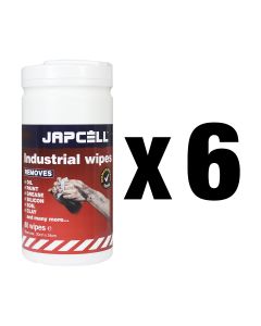 6 x Japcell Industrial Wipes - 80 wipes