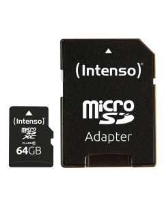 Intenso® 64 GB Micro SD Hukommelseskort Incl. Adapter Class 10