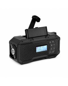 Nødradio batteri/håndsving/solceller/USB-C (FM/DAB/Lygte) - Ekstra stort 5000mAh batteri