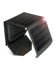 Solcellepanel 24W med 3 udgange (USB-A, USB-C og 18V DC)