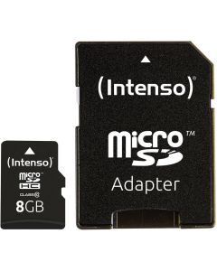 Intenso® 8GB Micro SD Class 10 Hukommelseskort inkl. adapter