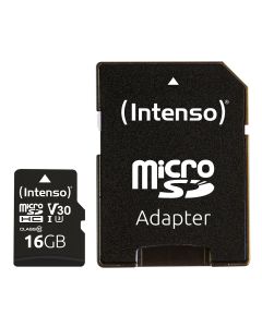 Intenso® 16GB Micro SD UHS-I Prof. Hukommelseskort inkl. Adapter