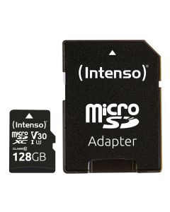 Intenso® 128GB Micro SD UHS-I Prof. Hukommelseskort inkl. Adapter