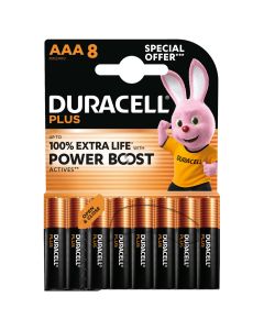 Duracell Plus Power Boost AAA/LR03 alkaline batterier – 8 stk.