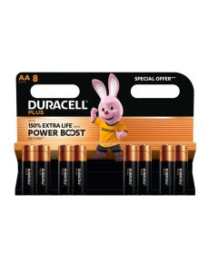 Duracell Plus Power Boost AA/LR06 alkaline batterier – 8 stk.