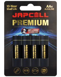 Japcell Premium AA alkaline batterier - 4 stk. Blister