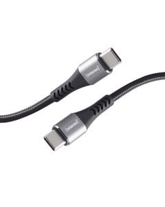 Intenso® USB-C 3.0 til USB-C lade- og datakabel, tekstil, sort, 1,5m