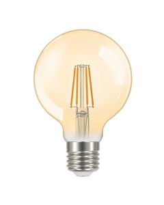 Energizer E27 LED glødepære GOLD, G80, 5W (500lm), 2200K, Varm hvid, Dæmpbar