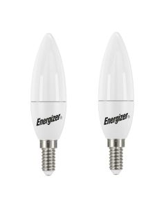 Energizer E14 LED kertepære 4.9W, (470lm), 3000K, Varm hvid, 2 stk.