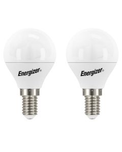 Energizer E14 LED kronepære 4.9W, (470lm), 3000K, Varm hvid, 2 stk.