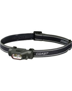 Coast LP30R kompakt genopladelig pandelampe med rødt og grønt lys 1100 lumen
