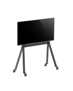 TV-præsentationsstativ m/hjul og justerbar højde, 49"- 75" - Sort