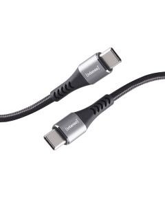 Intenso® USB-C til USB-C lade- og datakabel 60W, tekstil, sort, 1m