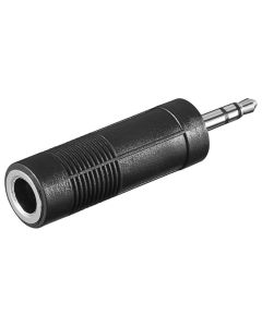 Audio adapter 3,5mm han (3-pin, stereo) til 6,35mm hun (3-pin, stereo)