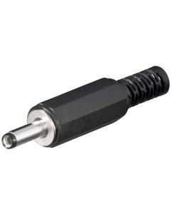 DC stik m/ kabelbeskyttelse bore 1,3 x 3,4mm - 1 stk.