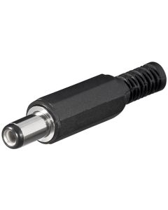 DC stik m/ kabelbeskyttelse bore 2,1 x 5,5mm - 1 stk.