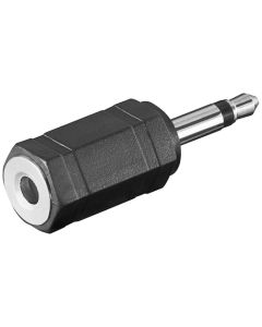Audio adapter 3,5mm han (2-pin, mono) til 3,5mm hun (3-pin, stereo)