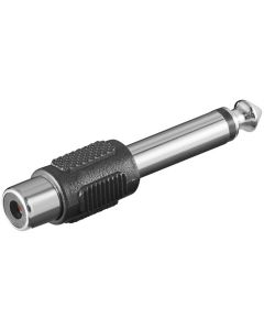 Audio adapter 6,35mm han (2-pin, mono) til RCA hun