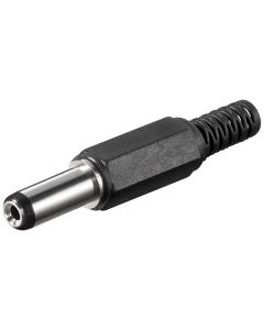 DC stik m/ kabelbeskyttelse bore 2,1 x 5,5mm