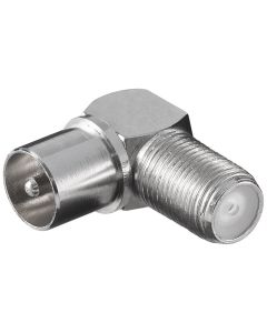 vinkel Adapter: F hun - koxial han 90° - Zink