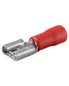 Hun TAB terminal - plug-in størelse: .6.4 x 0.8 mm, 10A, rød (100 stk)