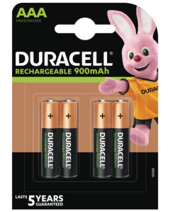DURACELL AAA / HR3 / R03 900 mAh Genopladelige batterier (4 stk.)