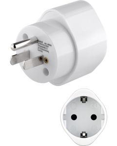 Rejsestik Schuko med jord (Type F, CEE 7/4) > US/Japansk fehanstik (Type B, NEMA 5-15, 3-pin)