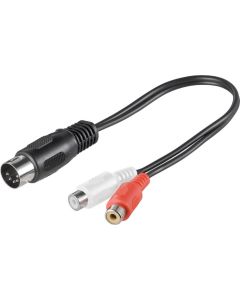 DIN / RCA adapter kabel 0,2m