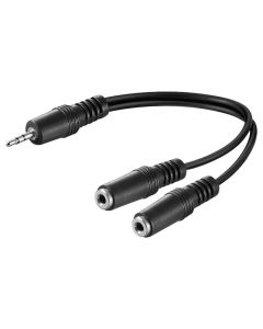 3,5mm Stik adapter kabel 0,2m - Minijack fly adapter