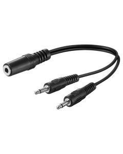 3,5mm Stik adapter kabel 0,2m - Minijack fly adapter