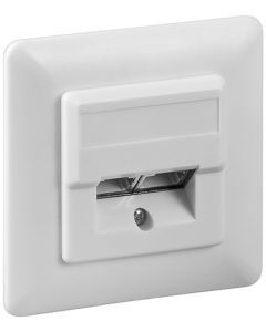 CAT 5e Vægboks til netværksstik (2xRJ45) skrå stik, hvid