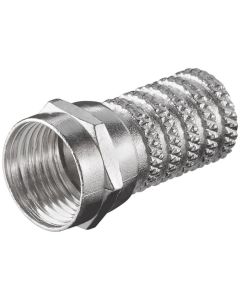Skrue-på F stik 6,0mm - Zink-nikkel