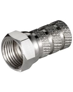 Skrue-på F stik 5,2mm - kobber-nikkel,